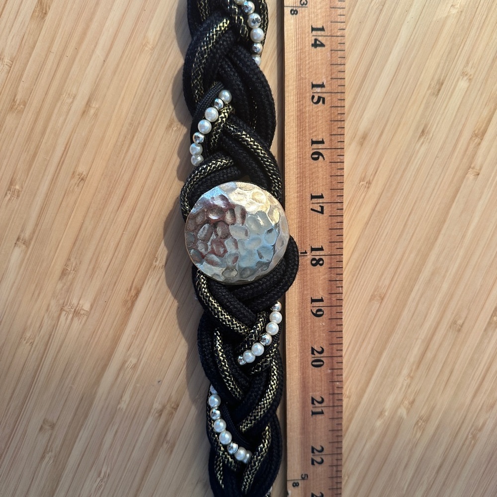 . Vintage 80’s belt. Black and gold - Picture 4 of 5